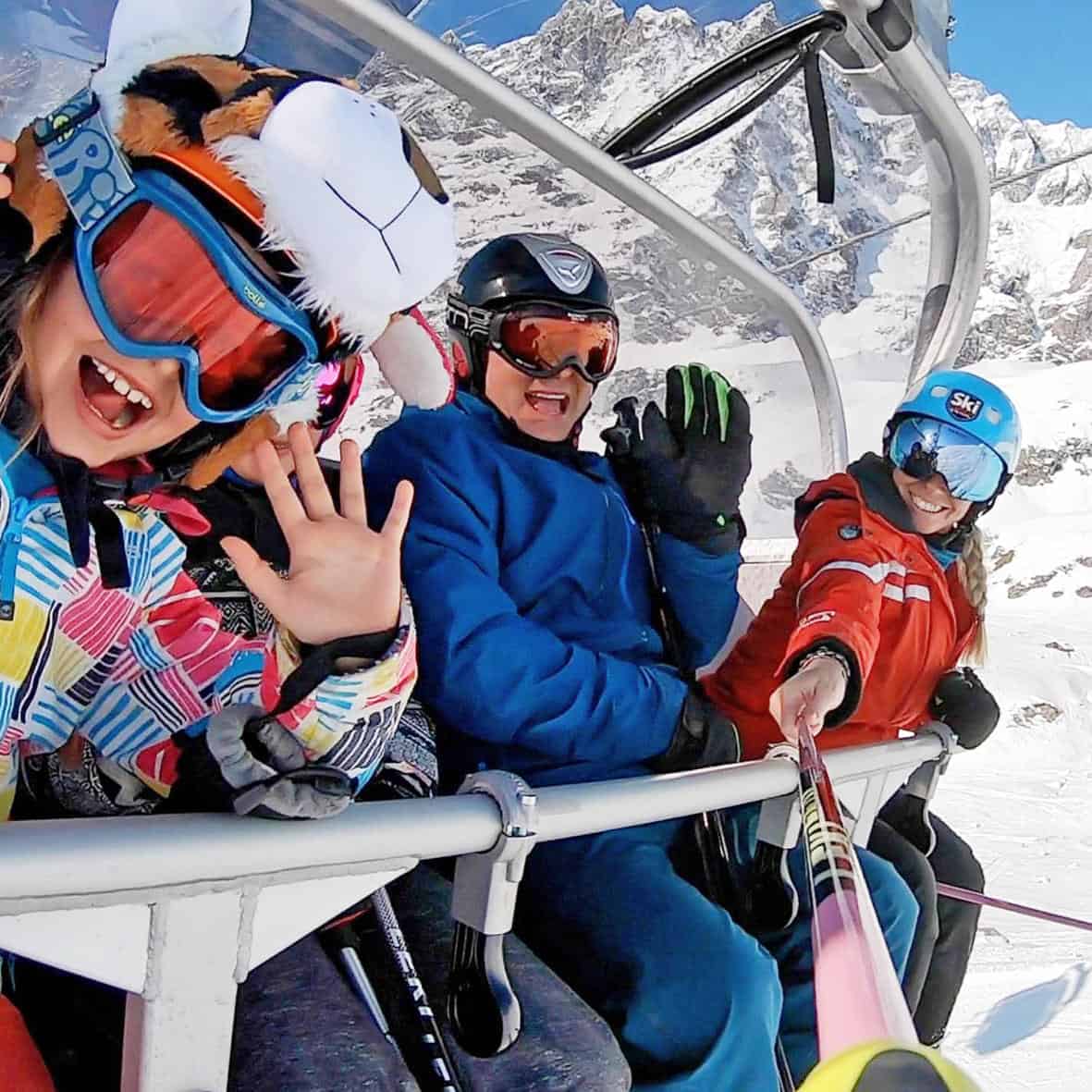 kids ski lessons cervinia courmayeur champoluc 